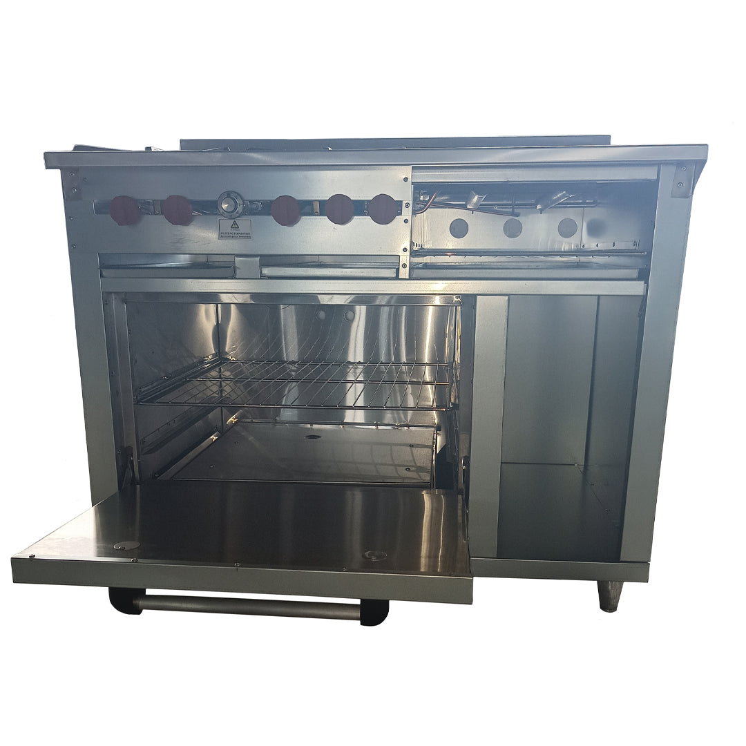 Cocina a gas 4 Hornillas Hondas, Plancha Gratinador y Horno
