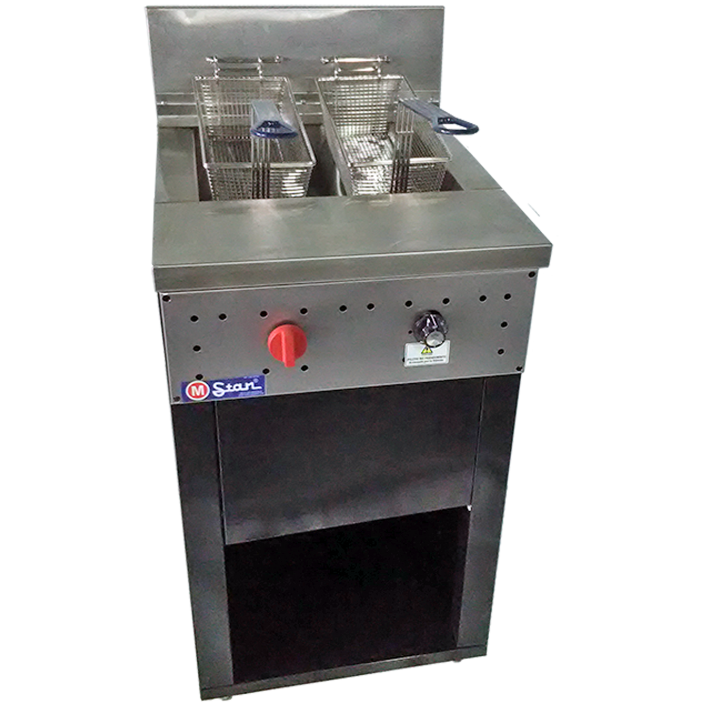 2-basket gas fryer 30Lts. of oil plus 5Lts. of water