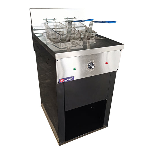2-basket electric fryer 30Lts. of oil plus 5Lts. of water