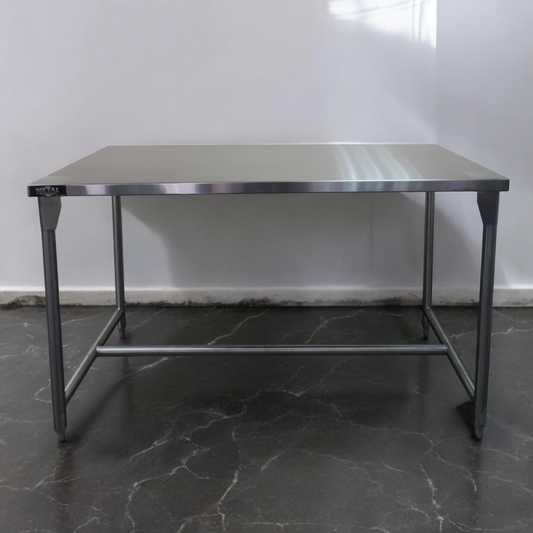 Mesa Central de 150cm sin entrepaño en Acero Inoxidable 430