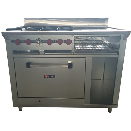 Gas stove with 4 deep burners, grill and oven