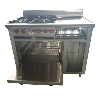 Gas stove with 4 deep burners, grill and oven