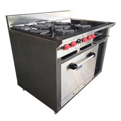Gas stove with 4 deep burners, grill and oven