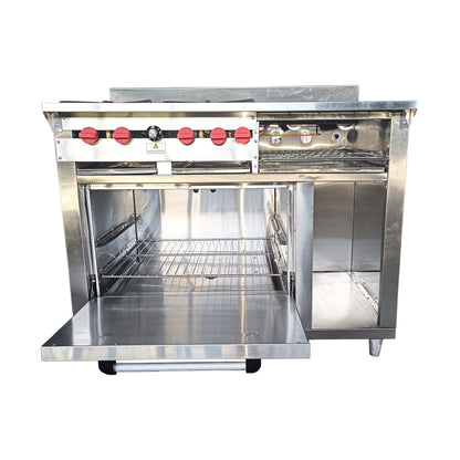Gas stove with 4 deep burners, grill and oven