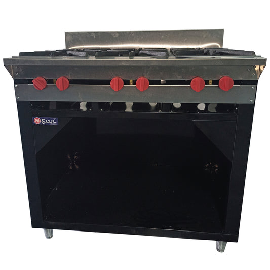 Cocina a gas 6 Hornillas Hondas y Gabinete
