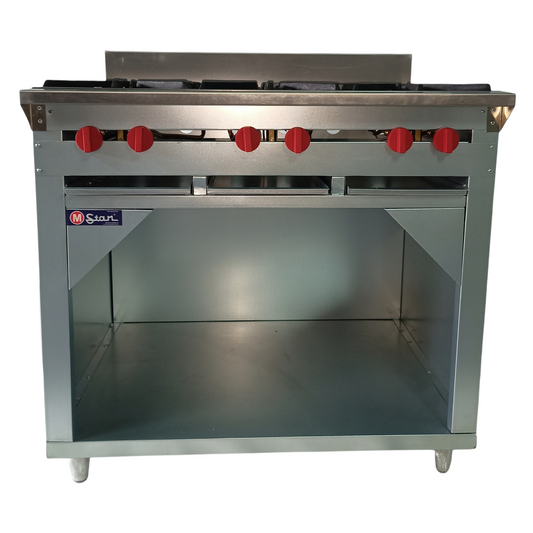 Cocina a gas 6 Hornillas Hondas y Gabinete