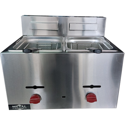 Countertop gas fryer 2 baskets 8Lts. of oil