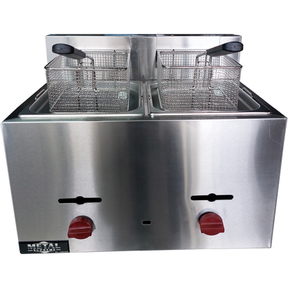Countertop gas fryer 2 baskets 8Lts. of oil