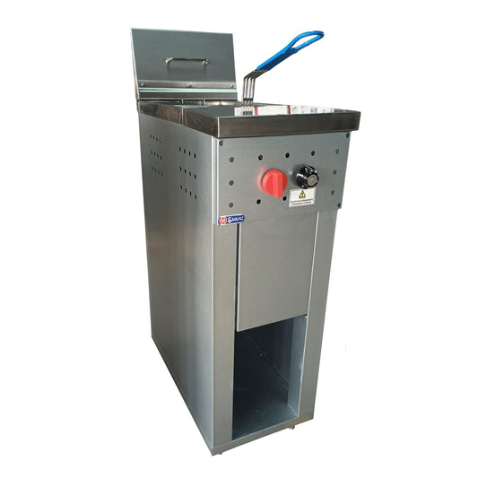 1-basket gas fryer 17Lts. of oil plus 3Lts. of water