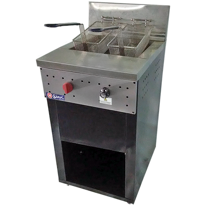 2-basket gas fryer 30Lts. of oil plus 5Lts. of water