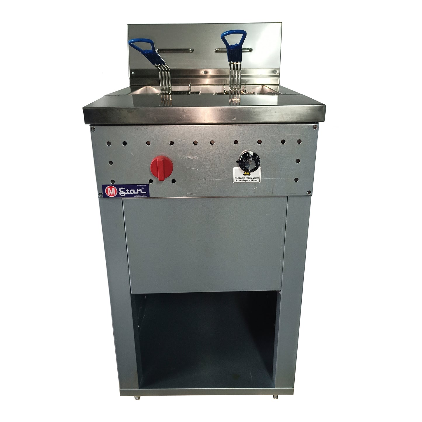 2-basket gas fryer 30Lts. of oil plus 5Lts. of water