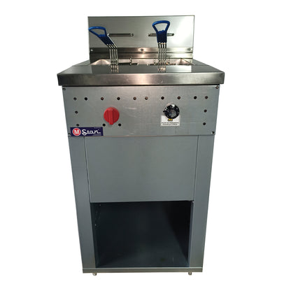 2-basket gas fryer 30Lts. of oil plus 5Lts. of water