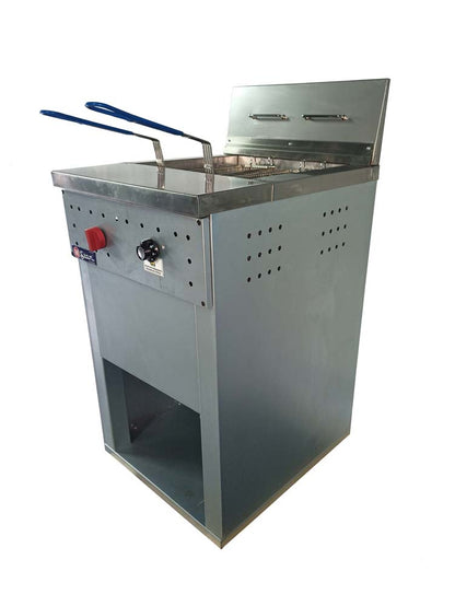 2-basket gas fryer 30Lts. of oil plus 5Lts. of water