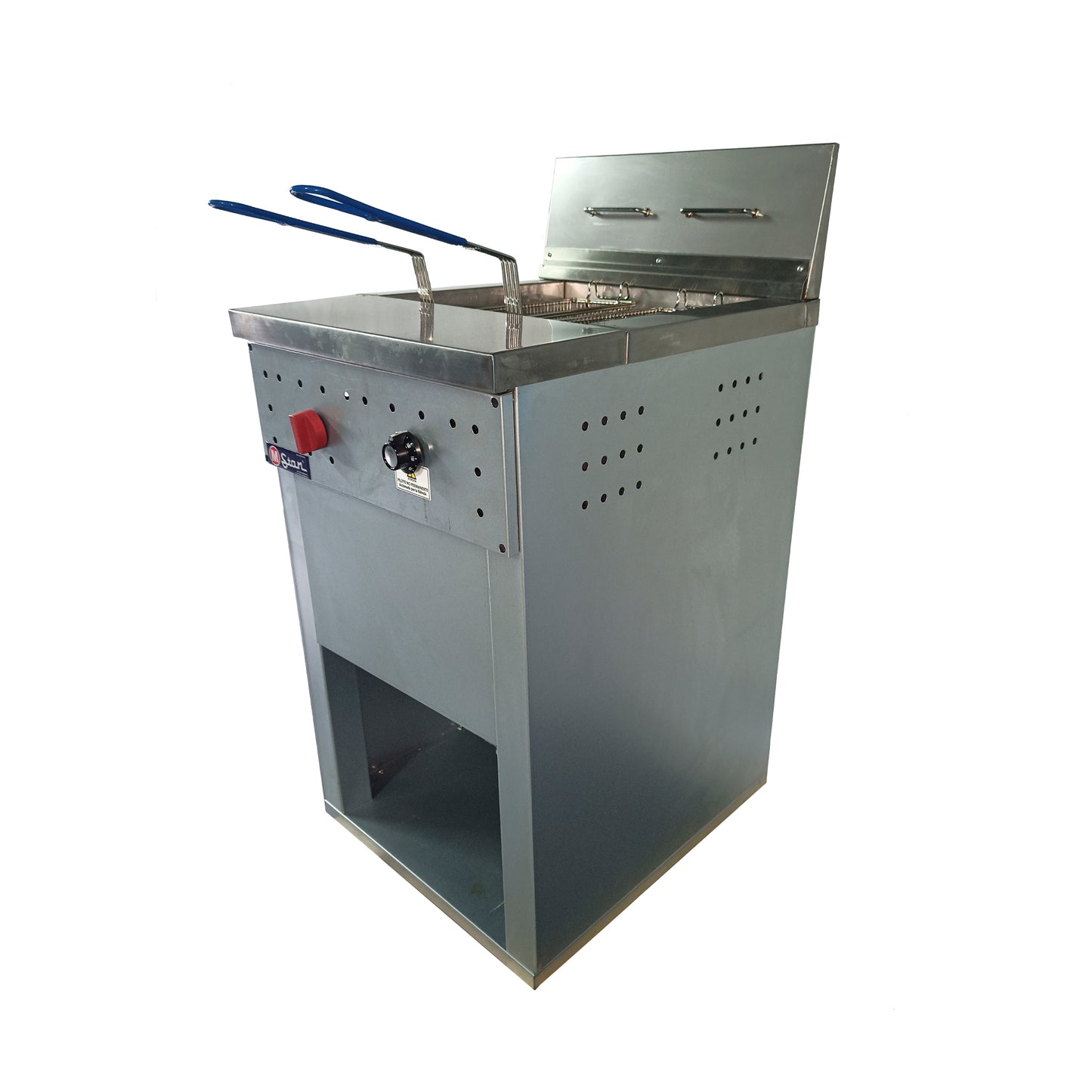 2-basket gas fryer 30Lts. of oil plus 5Lts. of water
