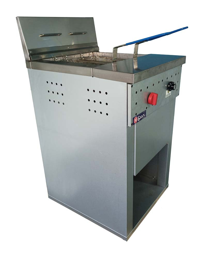 2-basket gas fryer 30Lts. of oil plus 5Lts. of water
