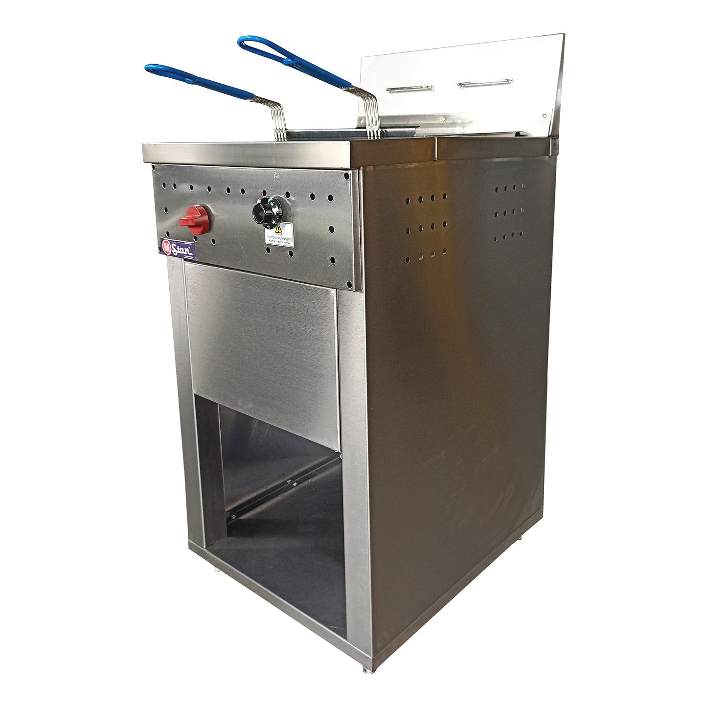 2-basket gas fryer 30Lts. of oil plus 5Lts. of water