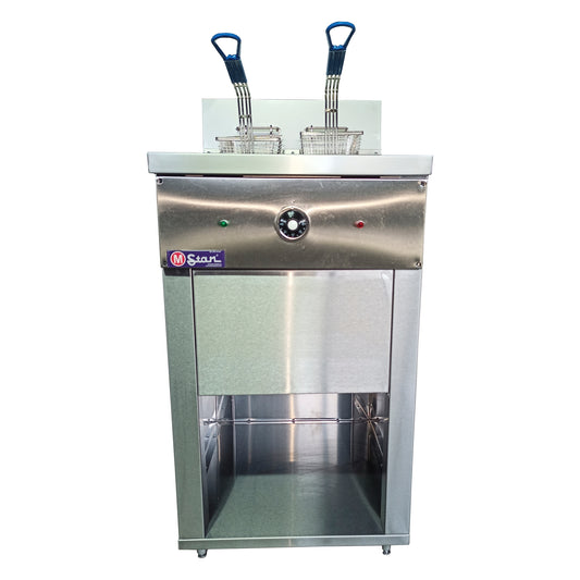 2-basket electric fryer 30Lts. of oil plus 5Lts. of water