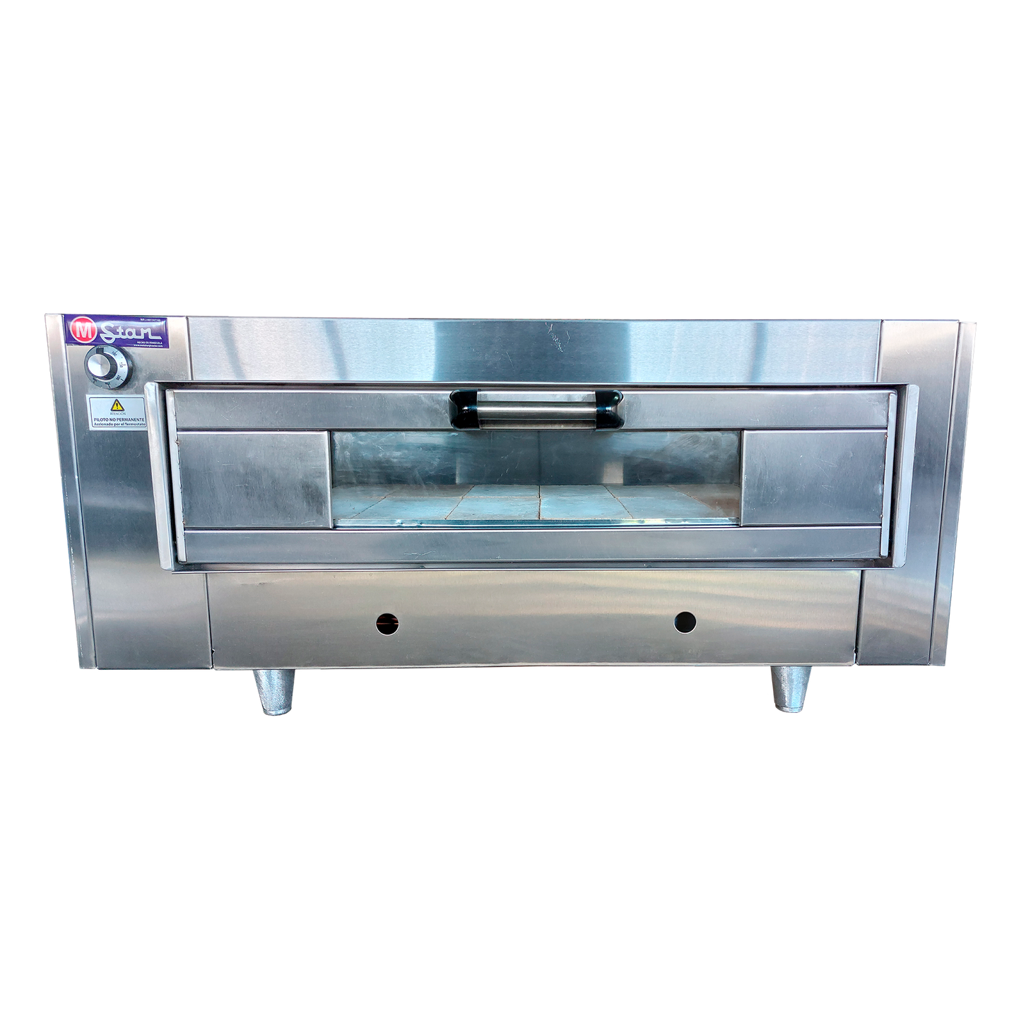 Gas oven, 1 AI chamber, 14-hole, Refractory floor, Glass door