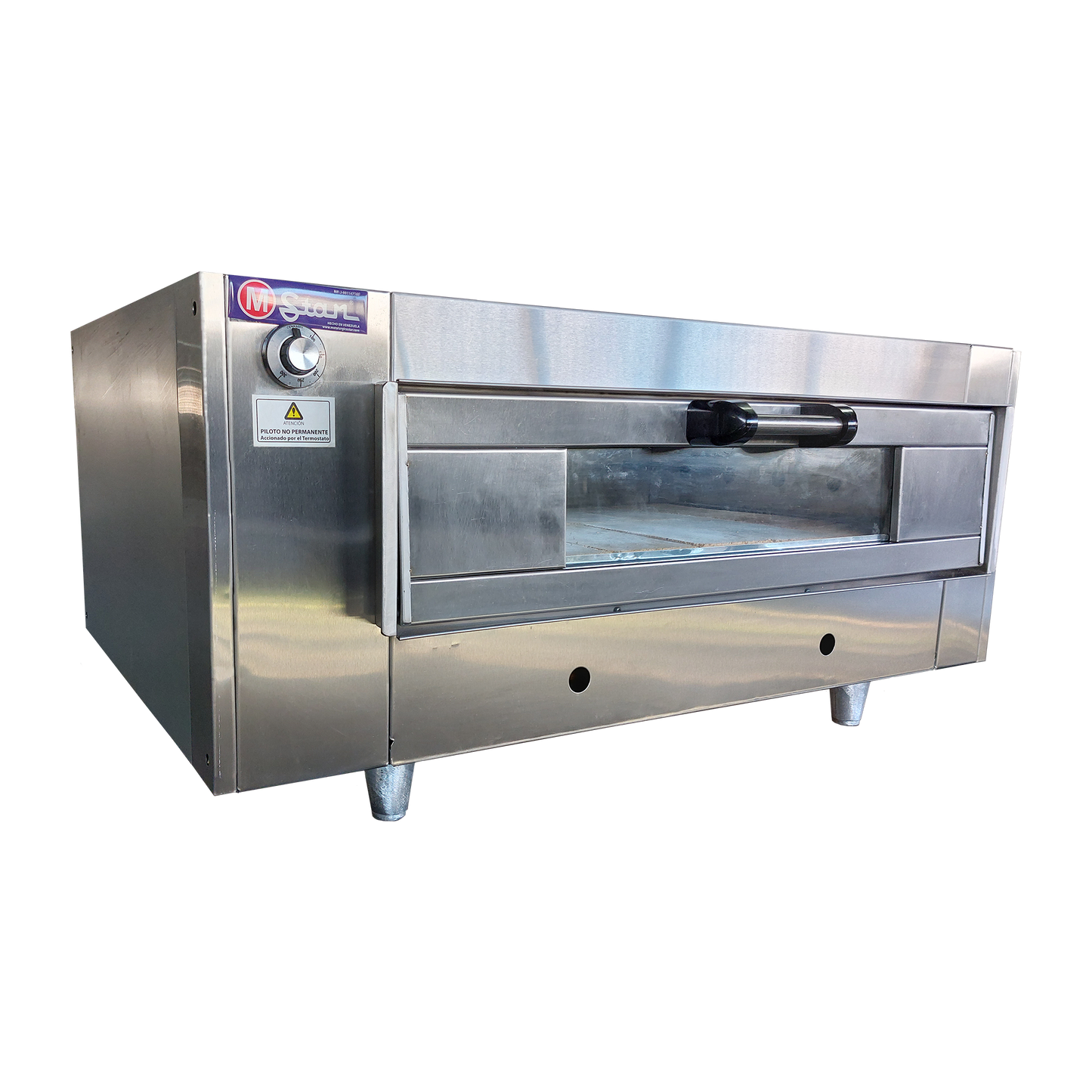 Gas oven, 1 AI chamber, 14-hole, Refractory floor, Glass door