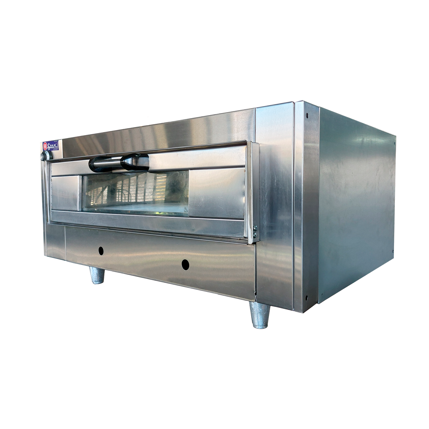 Gas oven, 1 AI chamber, 14-hole, Refractory floor, Glass door