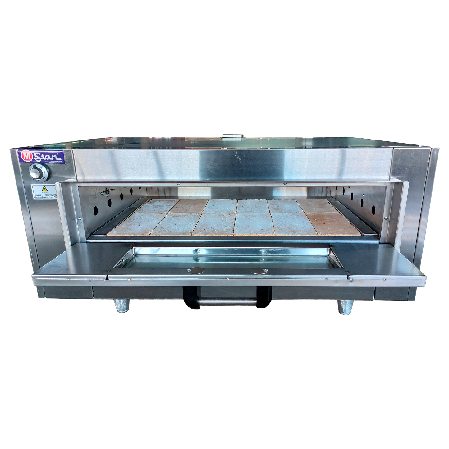 Gas oven, 1 AI chamber, 14-hole, Refractory floor, Glass door