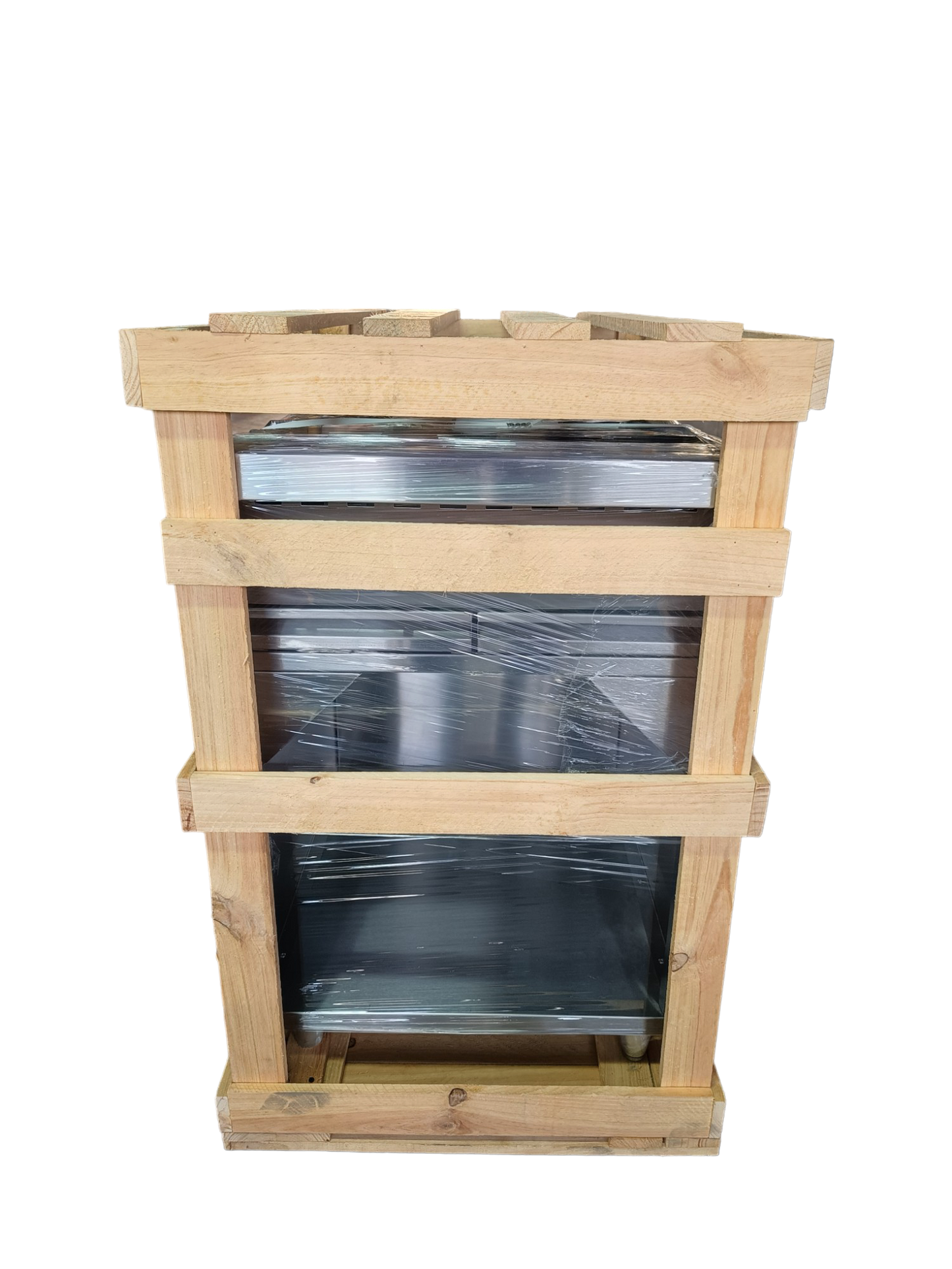 Gas stove with 4 deep burners and cabinet