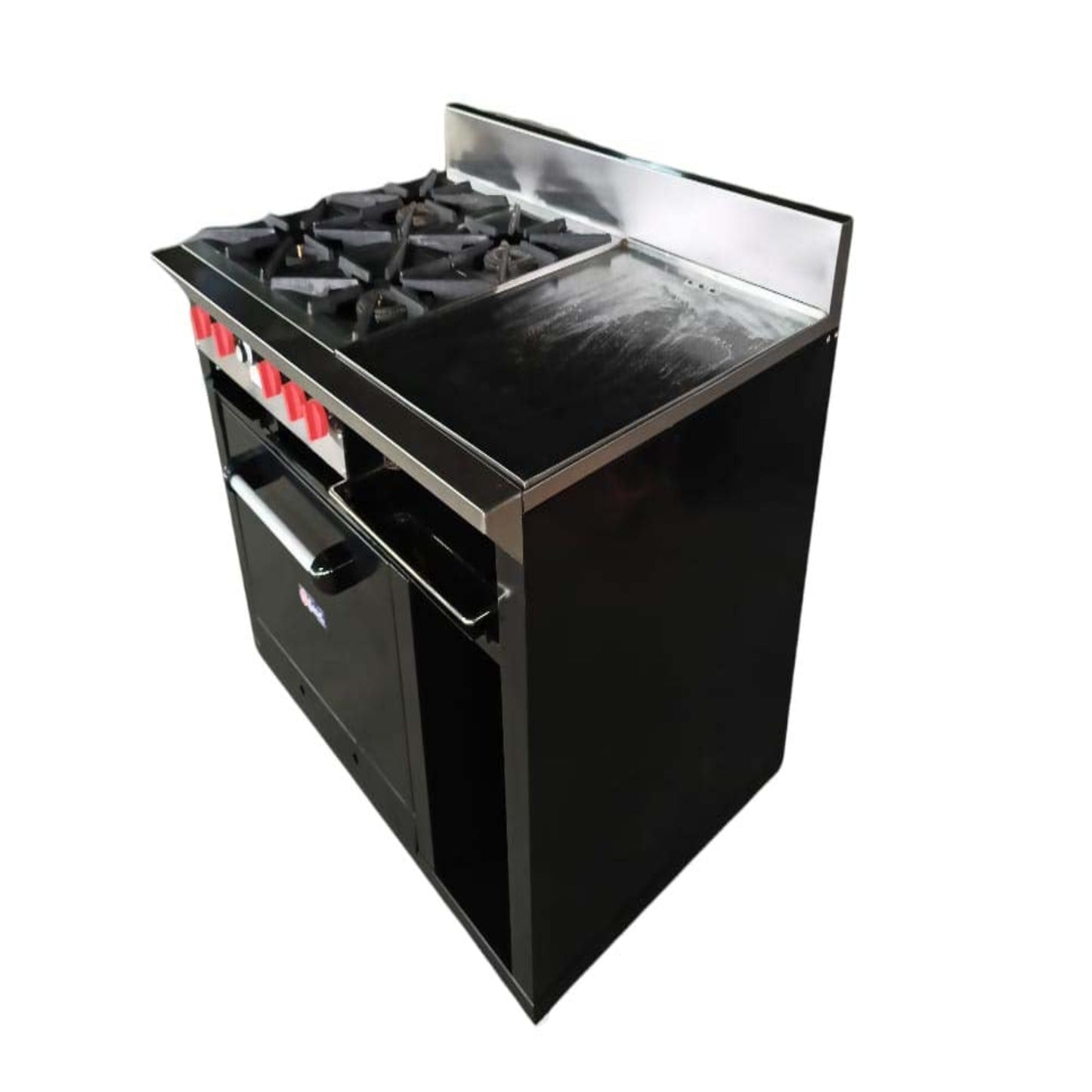 Gas stove with 4 deep burners, grill and oven
