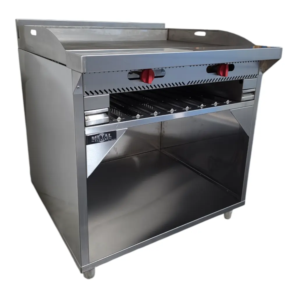 PLANCHA TOPE AMPLIO 90 CMS GRATINADOR Y GABINETE