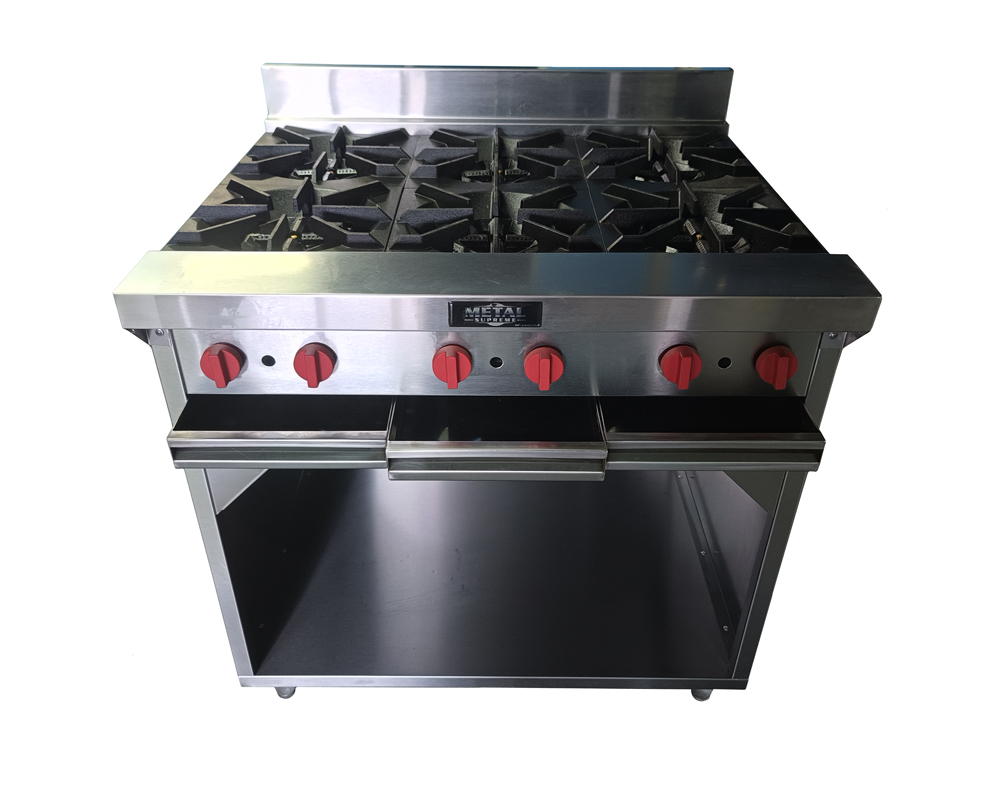 COCINA 6 HORNILLAS HONDAS Y GABINETE EN A/I 430