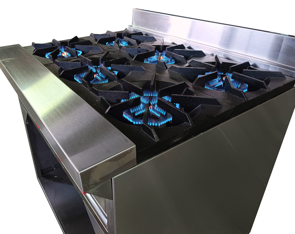 COCINA 4 HORNILLAS, PLANCHA, GRAT. Y HORNO EN A/I 430 C/ SEG