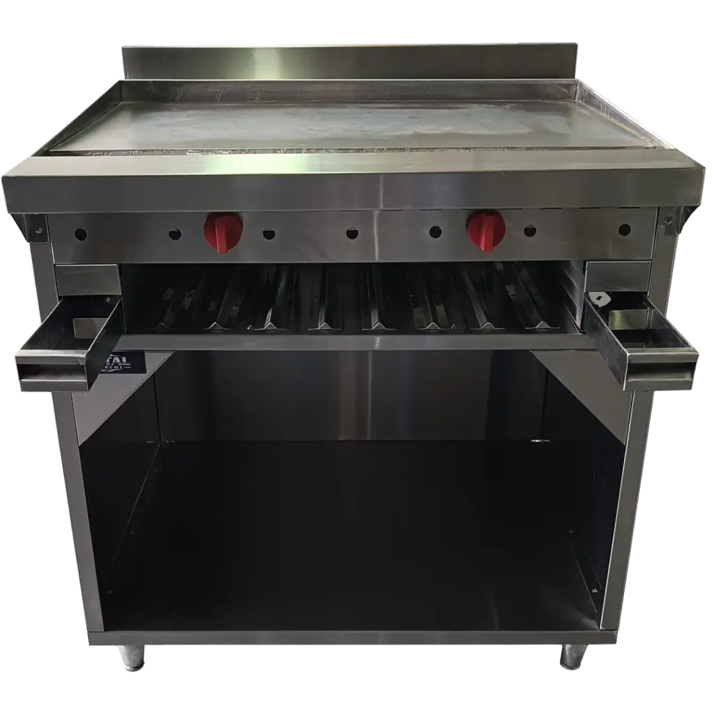 PLANCHA DE 90CM Y GRATINADOR CON GABINETE AI 430