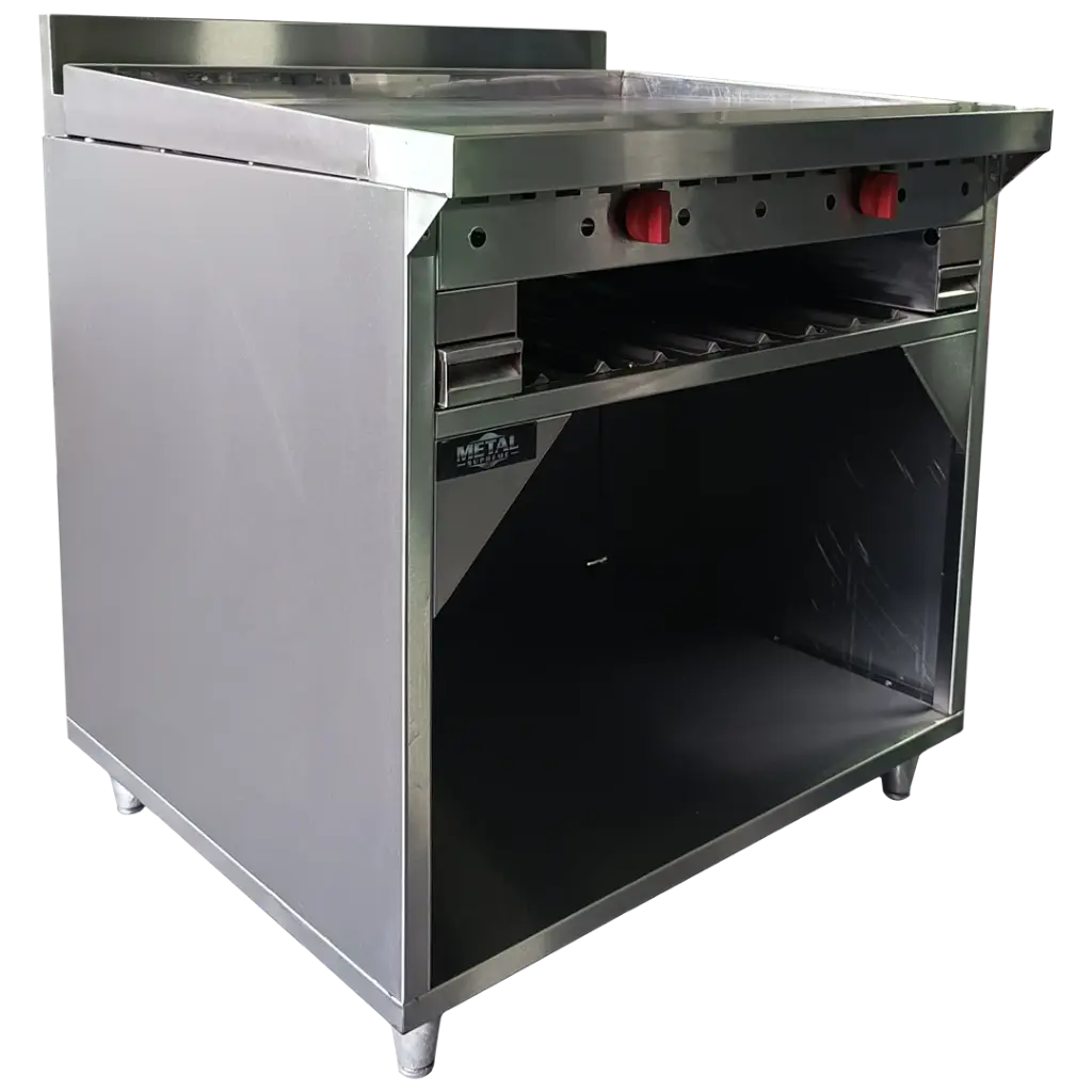 PLANCHA DE 90CM Y GRATINADOR CON GABINETE AI 430