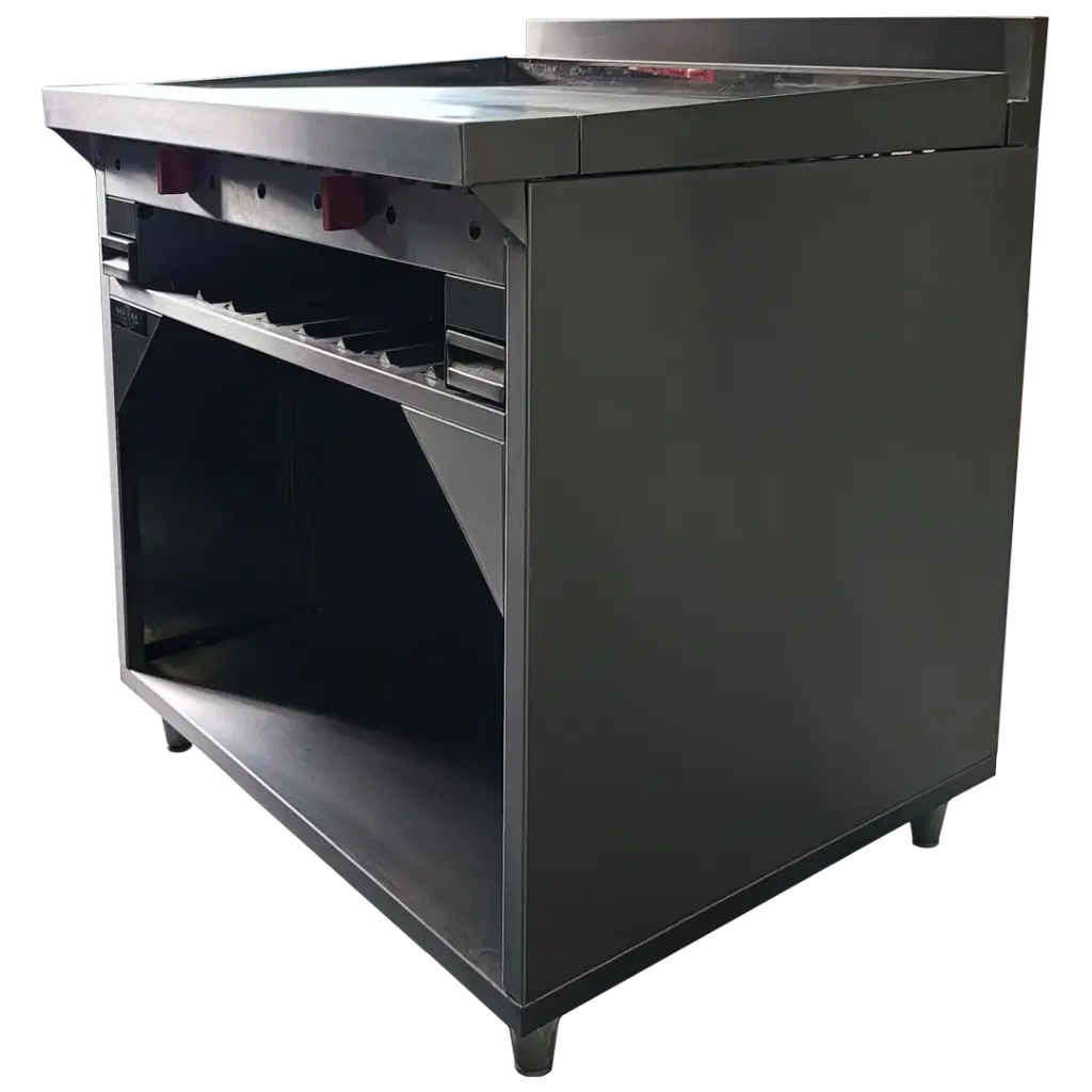PLANCHA DE 90CM Y GRATINADOR CON GABINETE AI 430