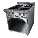 COCINA INDUSTRIAL 4 HORNILLAS AMPLIAS CON GABINETE 