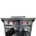 COCINA INDUSTRIAL 4 HORNILLAS AMPLIAS CON GABINETE 