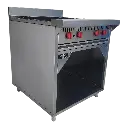 COCINA INDUSTRIAL 4 HORNILLAS AMPLIAS CON GABINETE 