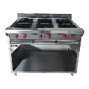 COCINA INDUSTRIAL 6 HORNILLAS AMPLIAS CON GABINETE