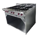 COCINA INDUSTRIAL 6 HORNILLAS AMPLIAS CON GABINETE