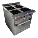 COCINA INDUSTRIAL 4 HORNILLAS TOPE AMPLIO Y HORNO EN A/I 430 C/SEG