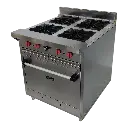 COCINA INDUSTRIAL 4 HORNILLAS TOPE AMPLIO Y HORNO EN A/I 430 C/SEG