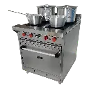 COCINA INDUSTRIAL 4 HORNILLAS TOPE AMPLIO Y HORNO EN A/I 430 C/SEG