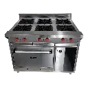 COCINA INDUSTRIAL 6 HORNILLAS TOPE AMPLIO Y HORNO EN A/I 430 C/SEG