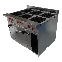 COCINA INDUSTRIAL 6 HORNILLAS TOPE AMPLIO Y HORNO EN A/I 430 C/SEG