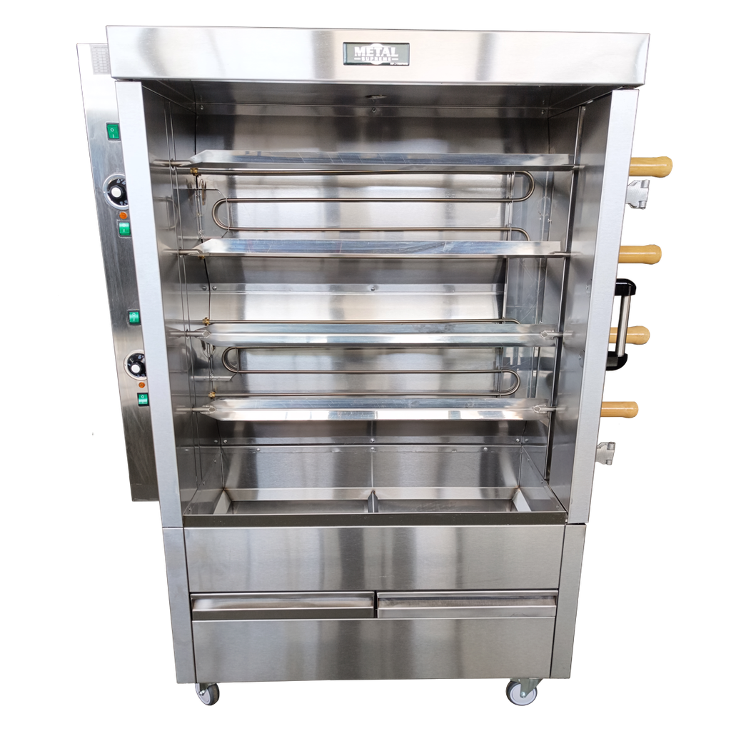 4 SKEWERS ELEC. ROTISSERIE FOR20 CHICKENS INDEPENDET MOTORS 