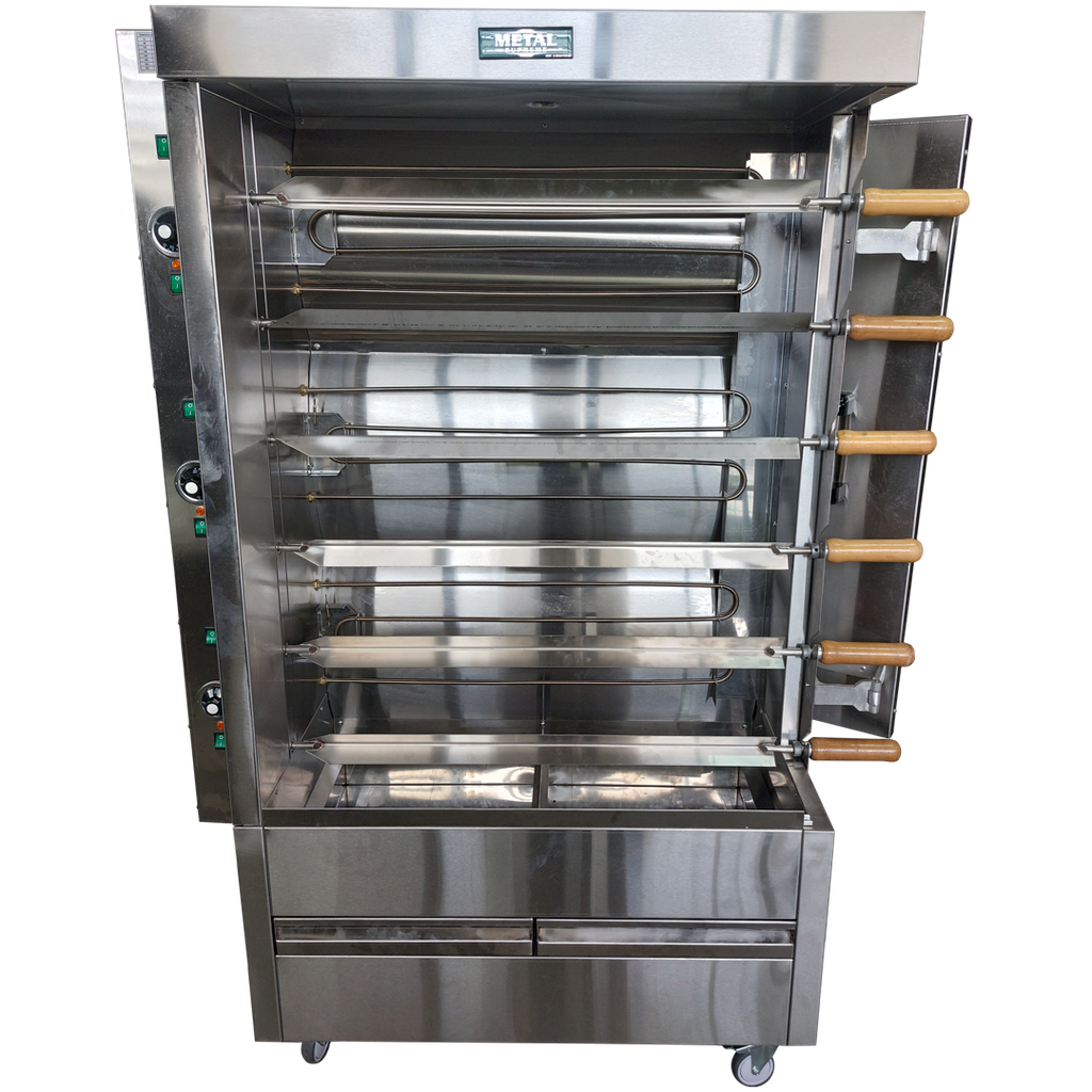 6 SKEWERS ELEC. ROTISSERIE FOR30 CHICKENS INDEPENDENT MOTORS
