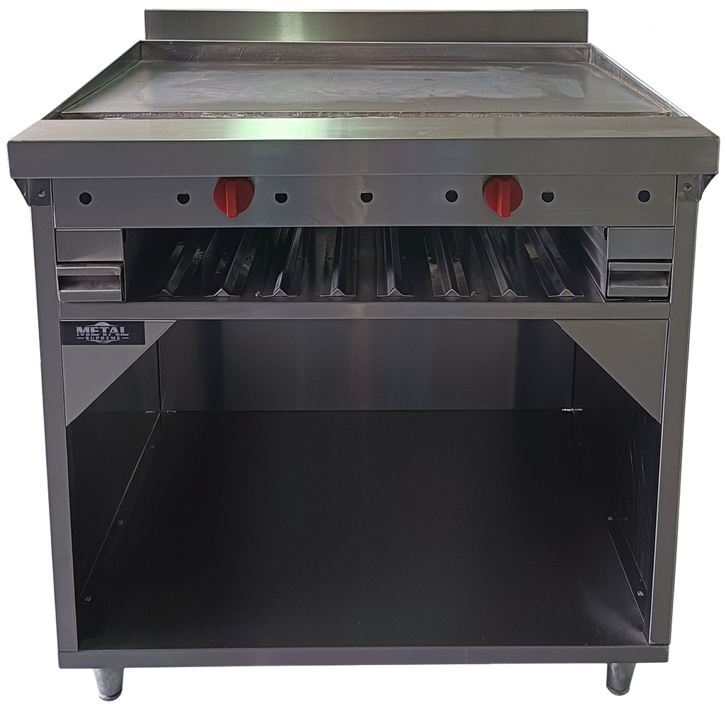 PLANCHA DE 90CM Y GRATINADOR CON GABINETE AI 430