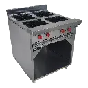 COCINA INDUSTRIAL 4 HORNILLAS TOPE AMPLIO CON GABINETE 