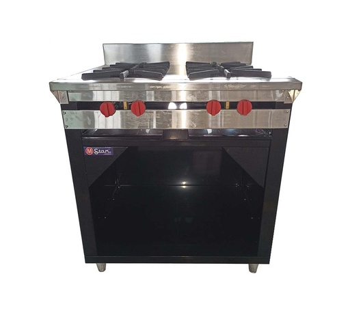 [CIH44002G] COCINA 4 HORNILLAS HONDAS Y GABINETE PINTADA