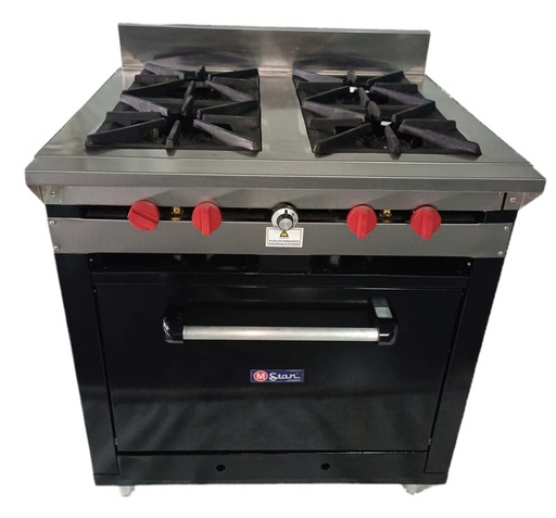 [CIH44012G] COCINA 4 HORNILLAS HONDAS Y HORNO GALV. PINTADA