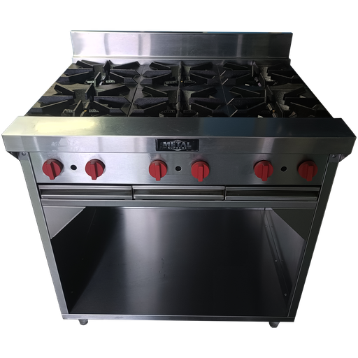 [CIHM46008G] COCINA 6 HORNILLAS HONDAS Y GABINETE EN A/I 430